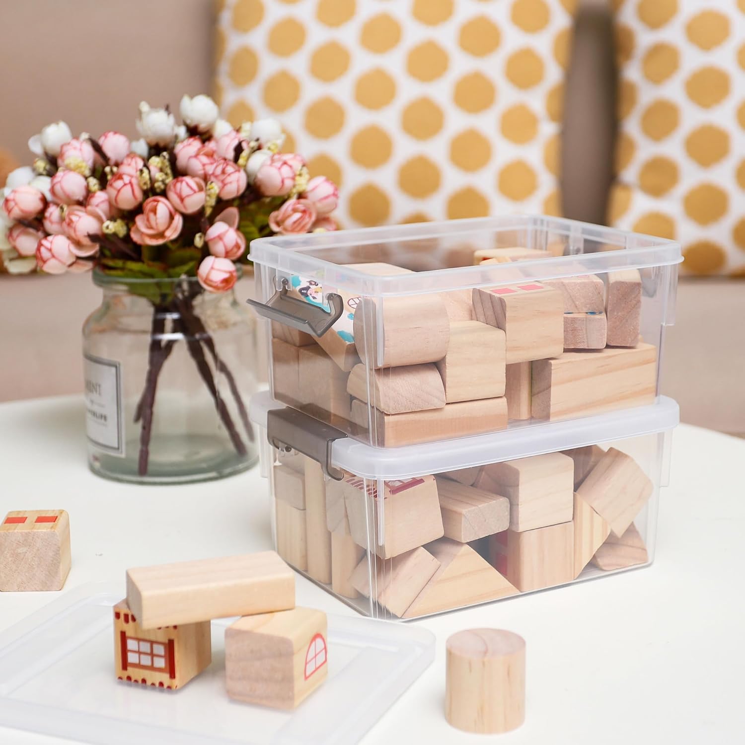 Anywish Small Storage Bins with Lids 3.2 QT Plastic Storage Containers for - View 6