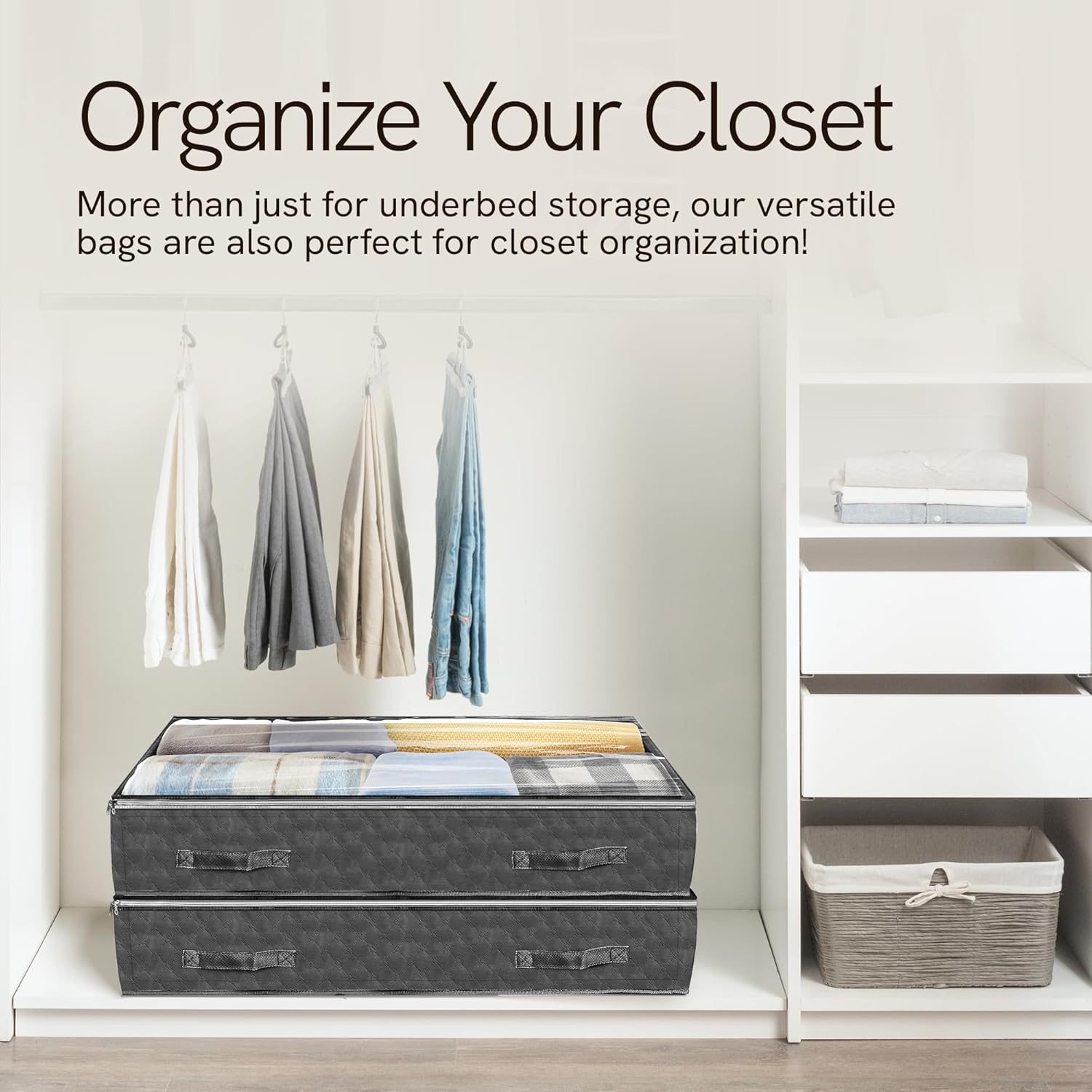Reli. 90L Under Bed Storage Containers (8 Pack) | Closet Organizer with Clear - View 6
