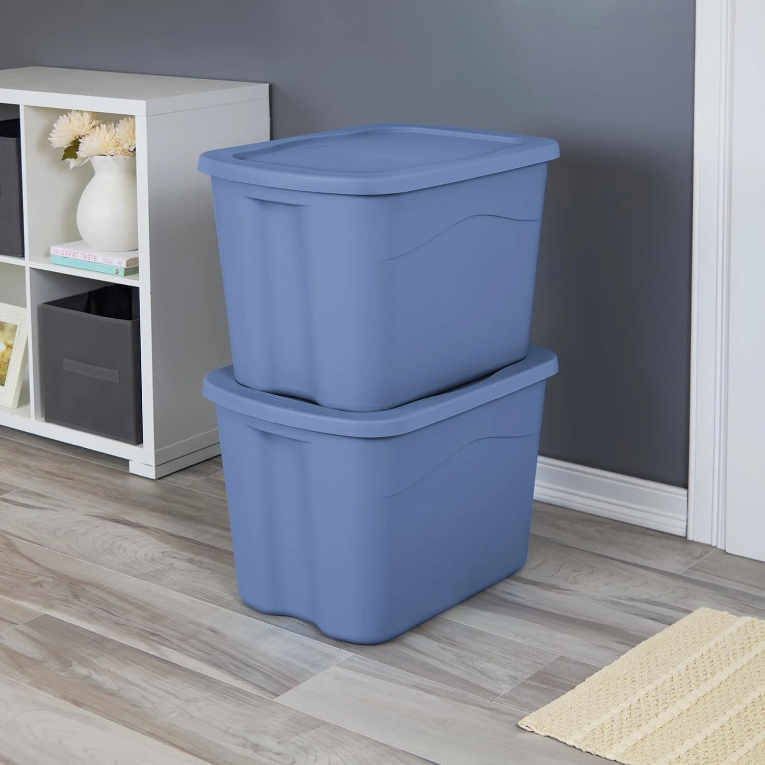 18-Gallon Plastic Storage Bins with Snap-on Lids - 8-Pack, Home Organization - View 5