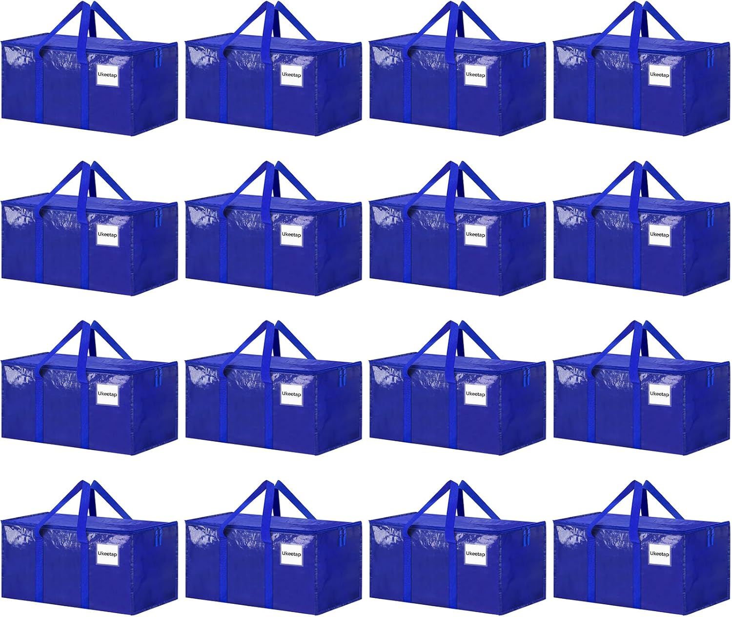8 Pack Extra Large Heavy Duty Moving Bags, Clear Storage Bins with Lids, - View 3