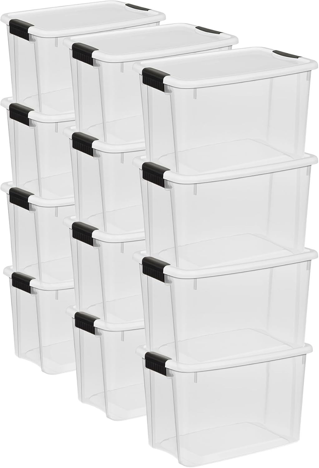Sterilite 6-Pack Ultra Latching Box, Storage Bins with Lids, Clear Plastic, 18 - View 3
