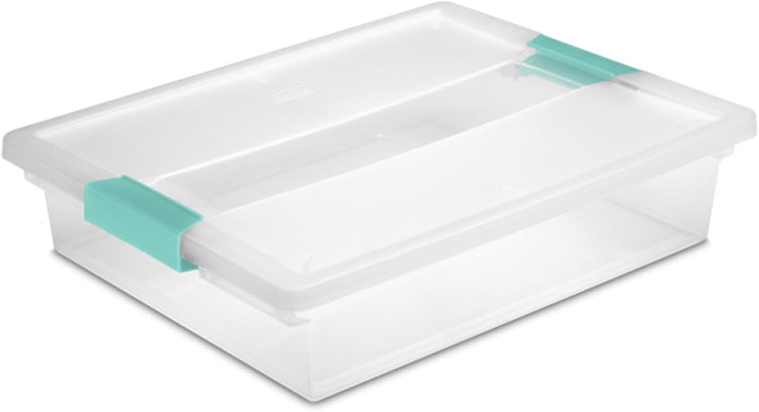 Sterilite 6-Pack Clip Box, Stackable Clear Plastic Bins with Latching Lids,
