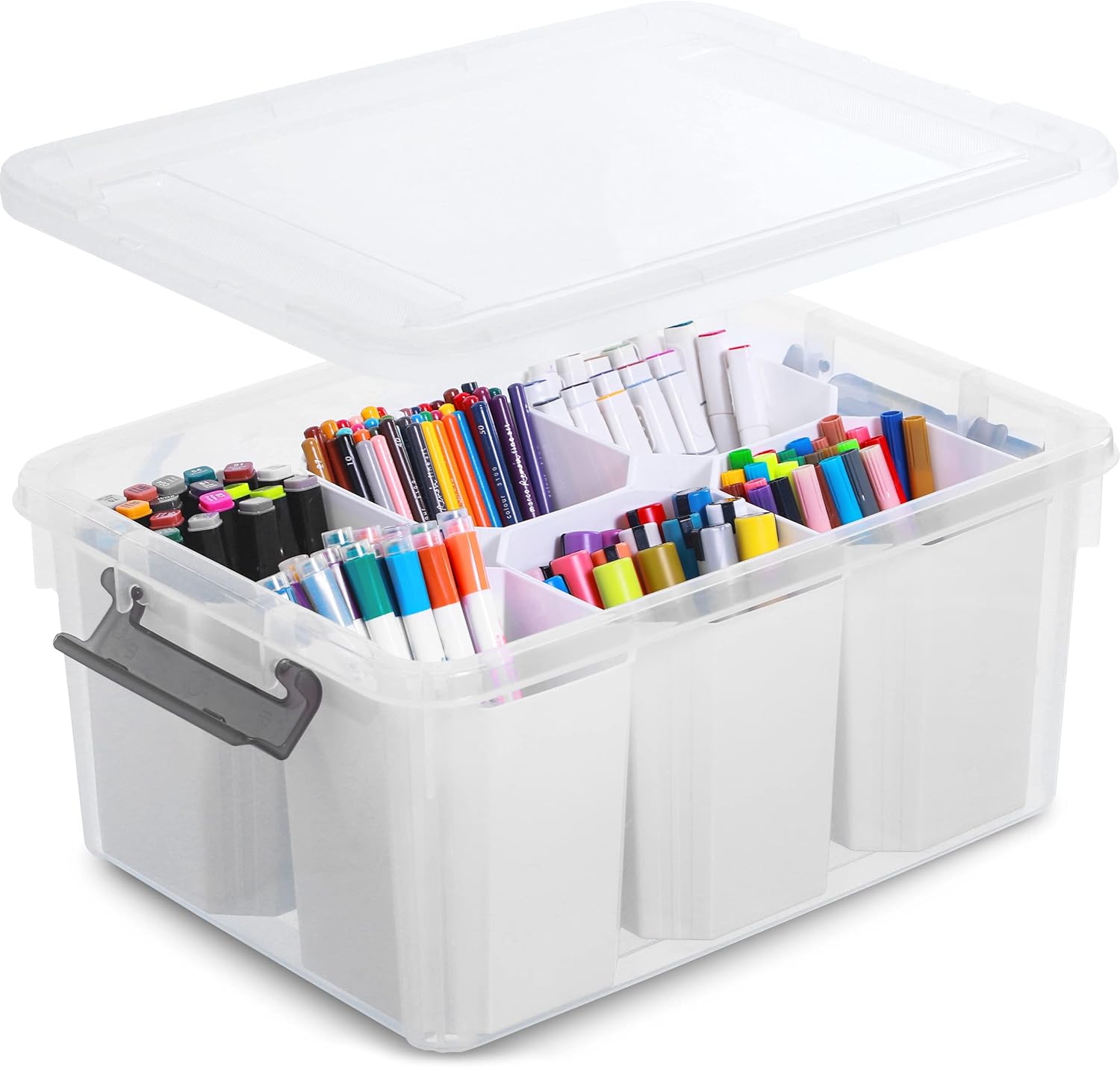 Citylife 17 QT Plastic Storage Bins Clear Storage Box with Lids Multipurpose - View 2