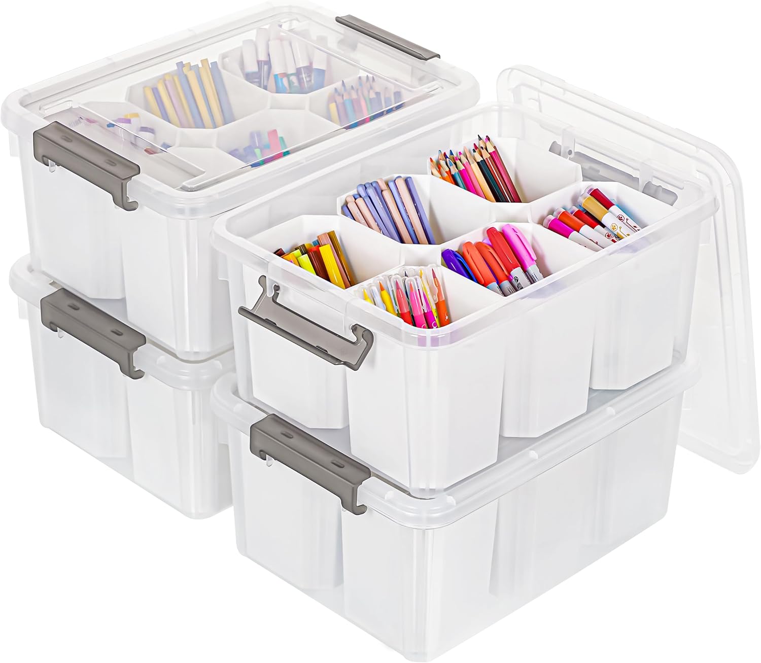 Citylife 17 QT Plastic Storage Bins Clear Storage Box with Lids Multipurpose - View 4