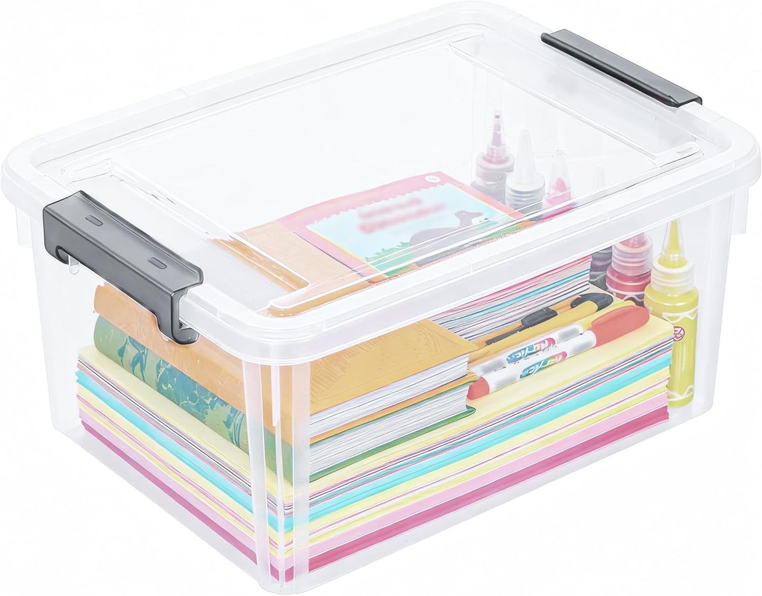 Citylife 17 QT Plastic Storage Bins Clear Storage Box with Lids Multipurpose - View 6