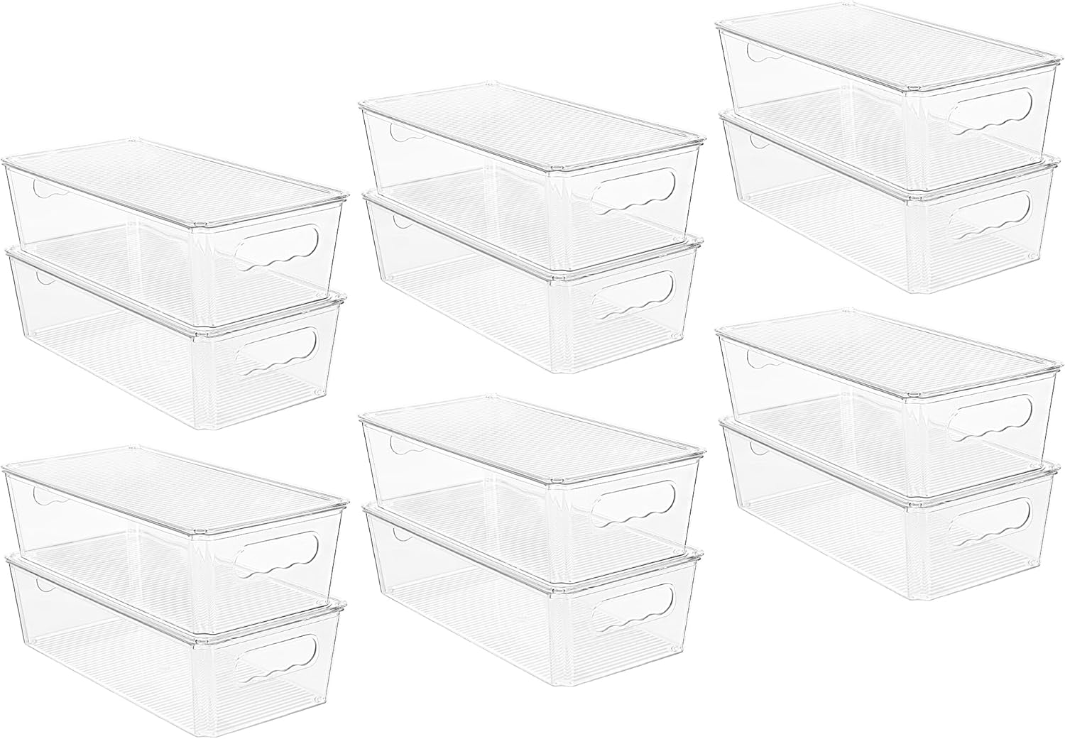 Vtopmart 8pcs Clear Organizers and Storage Bins with Lids, Stackable Plastic - View 5