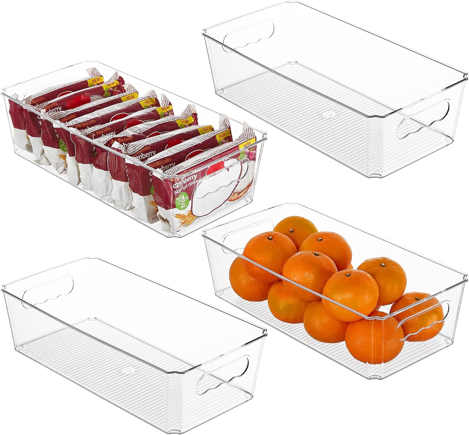 Vtopmart 8pcs Clear Organizers and Storage Bins with Lids, Stackable Plastic - View 6