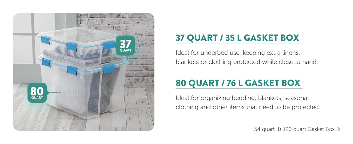 Sterilite 6-Pack Gasket Box, Clear Plastic Storage Bins with Latching Lids, 20 Qt - Large Stackable Tote Containers for Home, Closet, Bathroom, and Office Organization detail 9