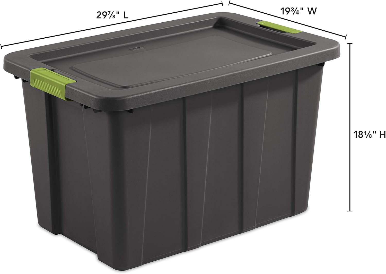 Sterilite 30 Gal Latching Tuff1 Storage Tote, Stackable Bin with Latch Lid, Plastic Container to Organize Garage, Basement, Gray Base and Lid, 4-Pack detail 9