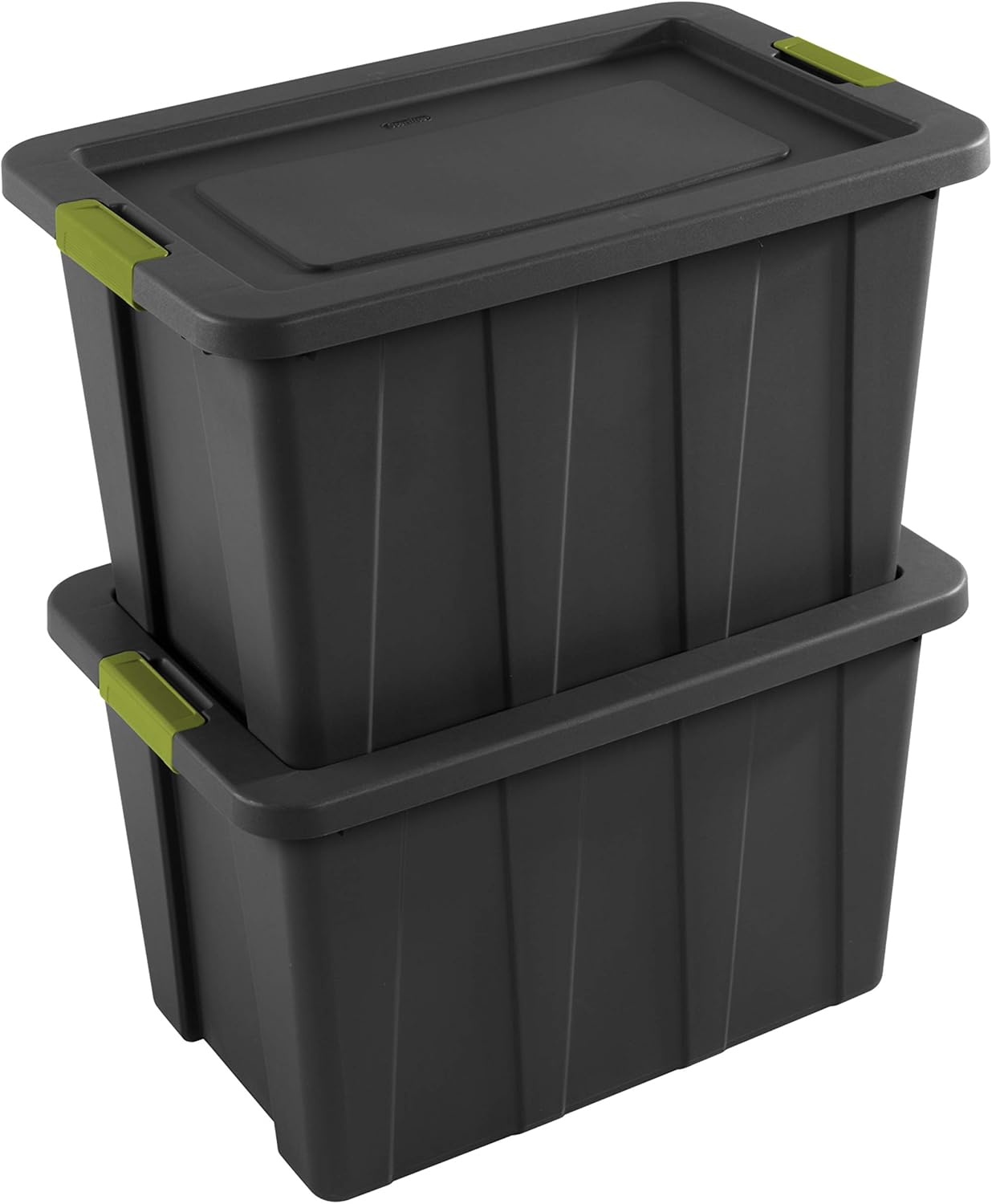 Sterilite 30 Gal Latching Tuff1 Storage Tote, Stackable Bin with Latch Lid, Plastic Container to Organize Garage, Basement, Gray Base and Lid, 4-Pack detail 11