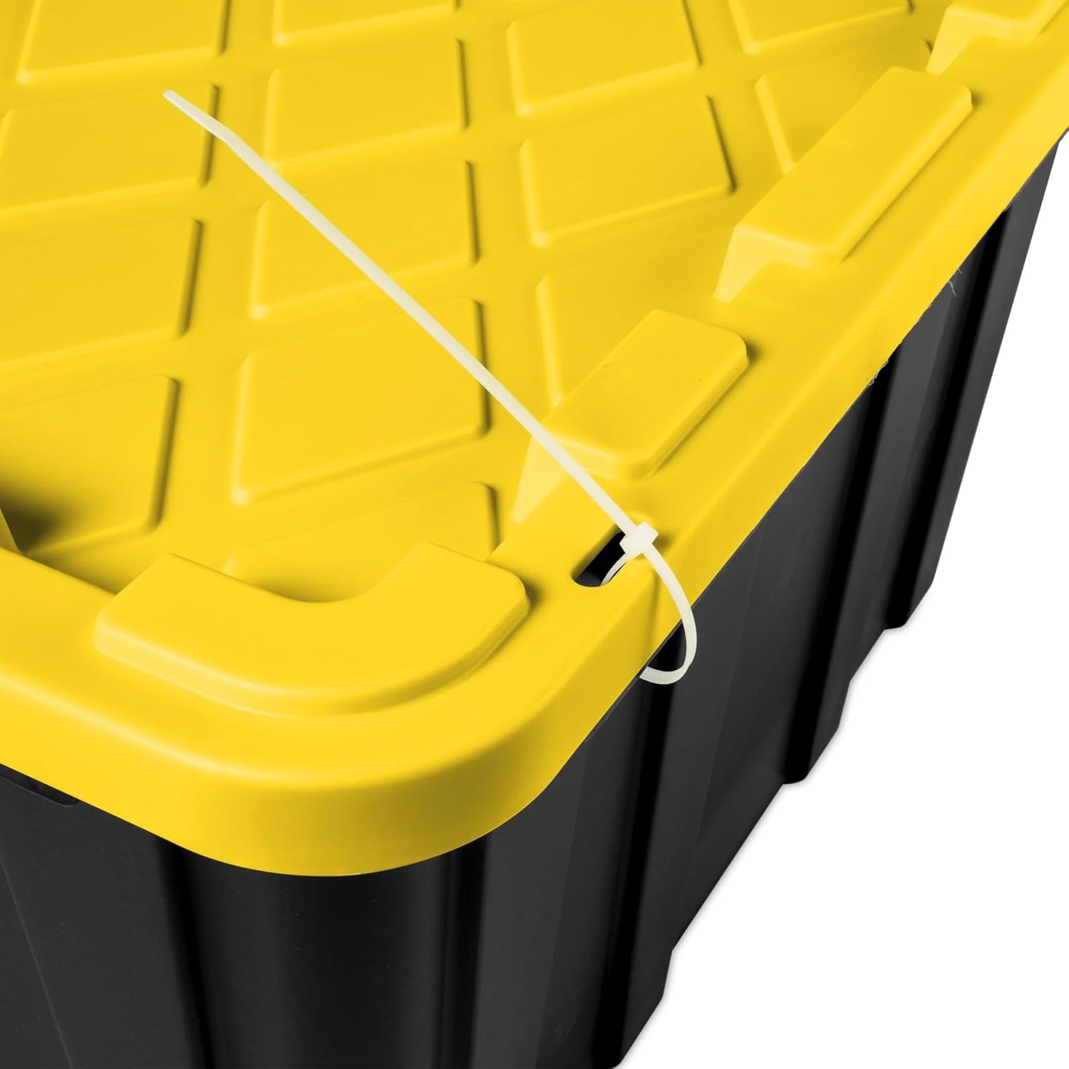 27 Gallon Plastic Storage Container with Snap-On Lid, Heavy-Duty Industrial Tote, Black and Yellow, 28.5x19.6x15.5 Inches, 6 Pack (6, Black/Yellow) detail 7