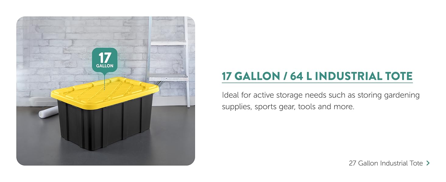 Sterilite 12-Pack Industrial Tote, Plastic Storage Container Bins with Lids, 27 Gallon - Heavy-Duty Organizing Containers for Closet, Bathroom, and Office detail 6
