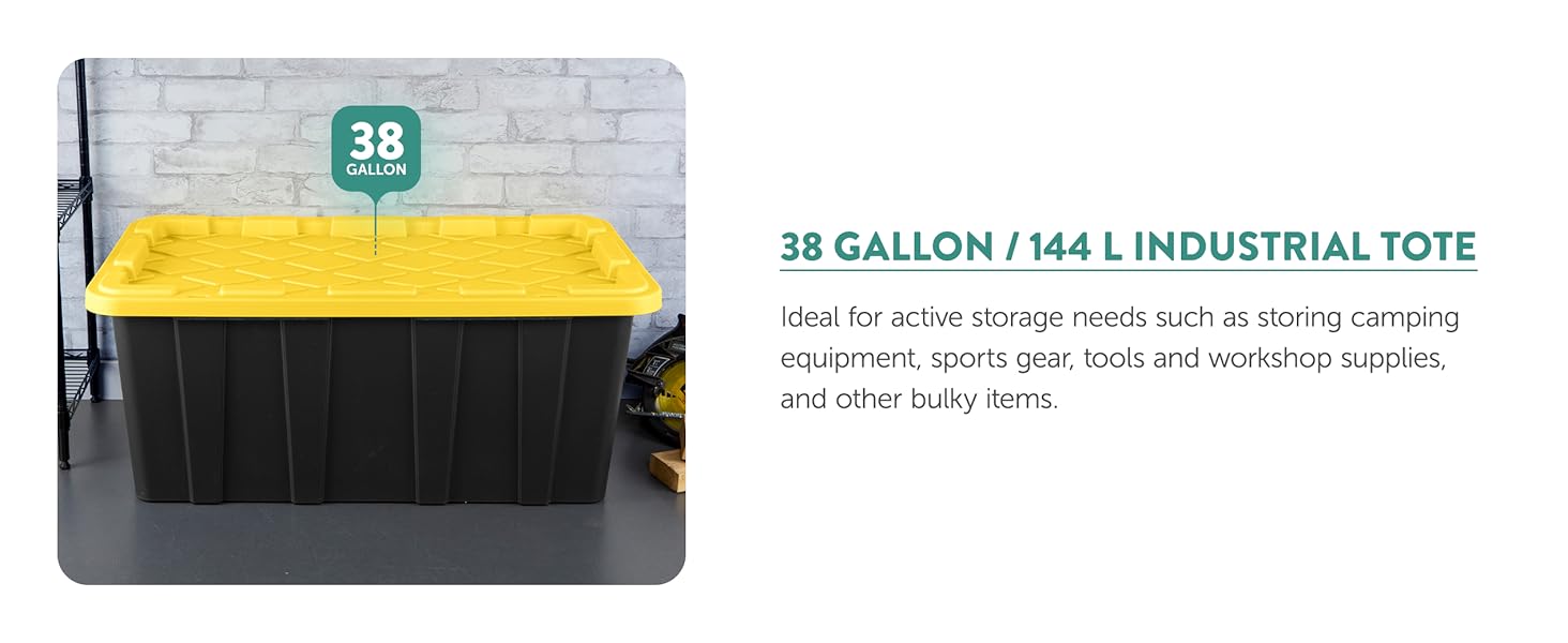 Sterilite 12-Pack Industrial Tote, Plastic Storage Container Bins with Lids, 27 Gallon - Heavy-Duty Organizing Containers for Closet, Bathroom, and Office detail 8