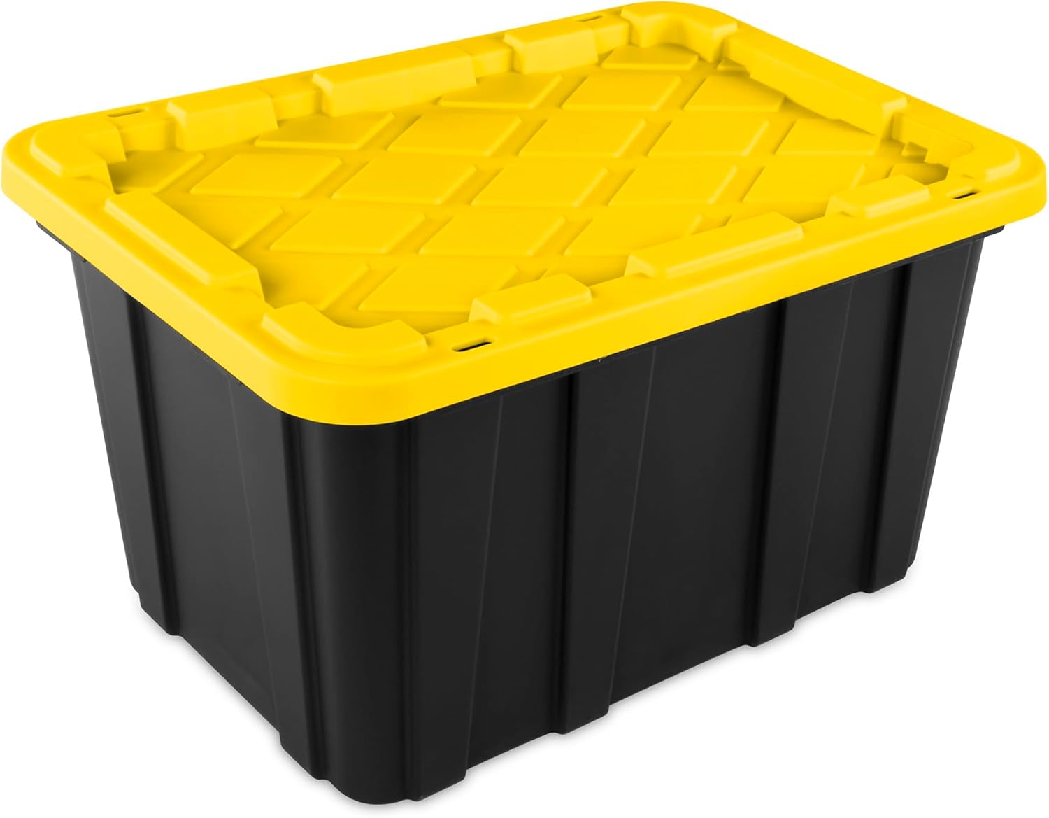 Sterilite 12-Pack Industrial Tote, Plastic Storage Container Bins with Lids, 27 Gallon - Heavy-Duty Organizing Containers for Closet, Bathroom, and Office detail 17