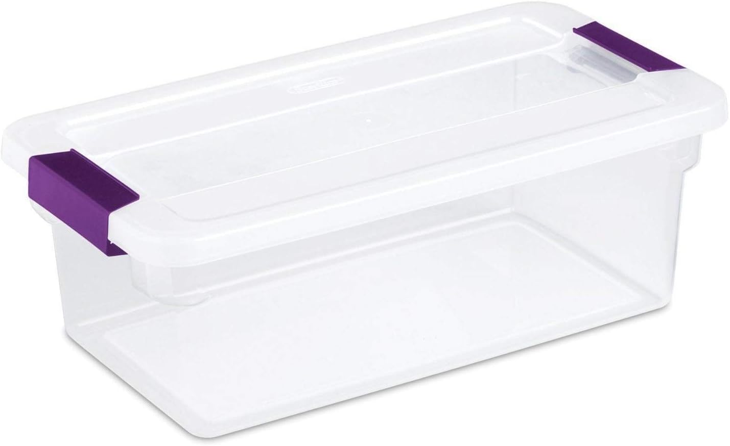 Sterilite 6 Qt ClearView Latch Storage Box, Stackable Bin with Latching Lid, Plastic Container to Organize Shoes in Closet, Clear Base, Lid, 12-Pack detail 7