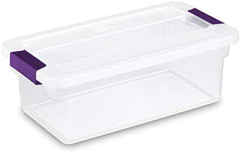 Sterilite 6 Qt ClearView Latch Storage Box, Stackable Bin with Latching Lid, Plastic Container to Organize Shoes in Closet, Clear Base, Lid, 12-Pack detail 11