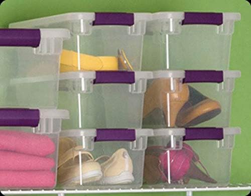 Sterilite 6 Qt ClearView Latch Storage Box, Stackable Bin with Latching Lid, Plastic Container to Organize Shoes in Closet, Clear Base, Lid, 12-Pack detail 14