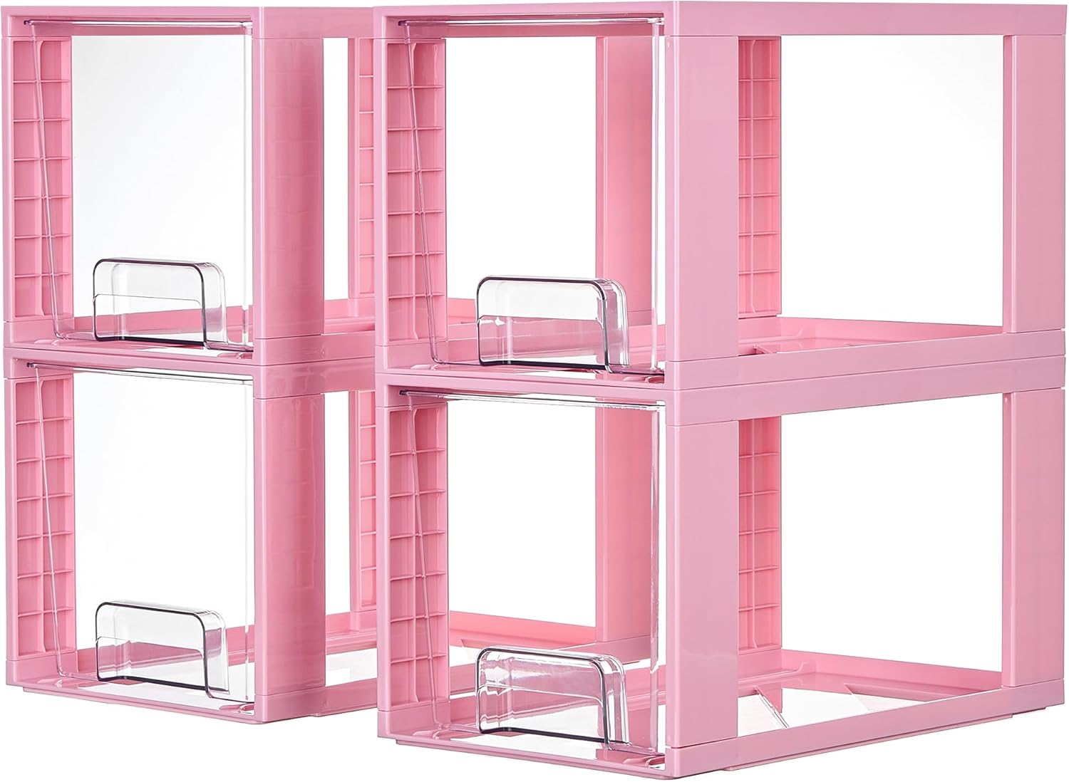 Vtopmart 4 Pack Large Stackable Storage Drawers,Easily Assemble Acrylic Bathroom Closet Undersink Organizers and Storage,Plastic Bins for Kitchen Cabinets,Pantry,Makeup,Medicine Organization detail 15