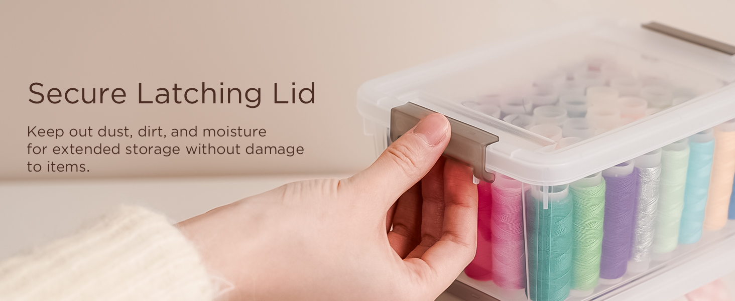 Anywish Small Storage Bins with Lids 3.2 QT Plastic Storage Containers for Organizing Stackable Clear Storage Boxes,Clear White(8 Packs) detail 4