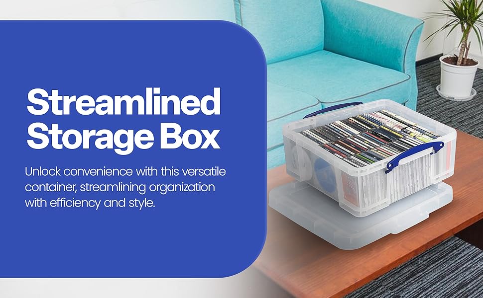 Really Useful Box 3-Pack Clear Stackable Storage Containers with Snap Lids, 32 Liters - Plastic Organizer Bins with Clip-Lock Handles for Home, Bedroom, Closet, Bathroom, Garage, and Office detail 3