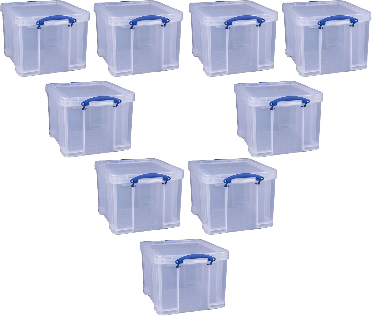 Really Useful Box 3-Pack Clear Stackable Storage Containers with Snap Lids, 32 Liters - Plastic Organizer Bins with Clip-Lock Handles for Home, Bedroom, Closet, Bathroom, Garage, and Office detail 8