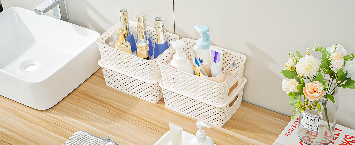 10 Pack Small Plastic Storage Bins with Lids, Stackable Plastic Storage Baskets for Organizing with Handles, Organizer Bins with Labels for Room, Craft, Containers for Pantry Organizers and Storage detail 6