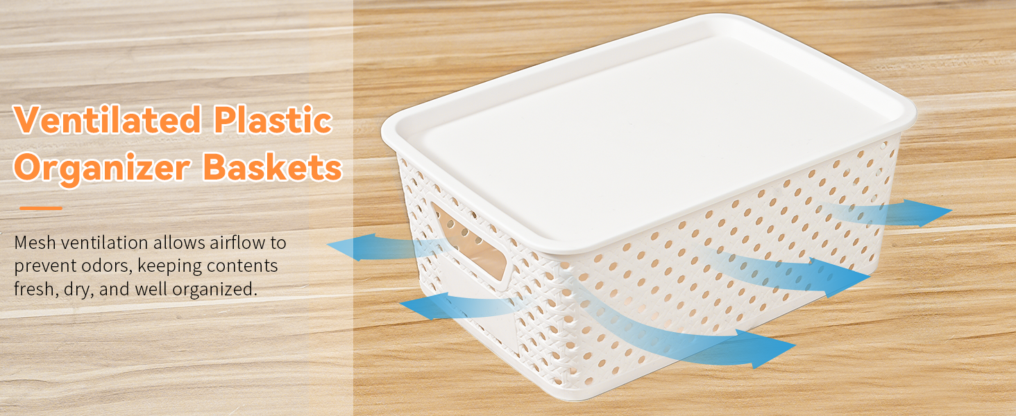 10 Pack Small Plastic Storage Bins with Lids, Stackable Plastic Storage Baskets for Organizing with Handles, Organizer Bins with Labels for Room, Craft, Containers for Pantry Organizers and Storage detail 11