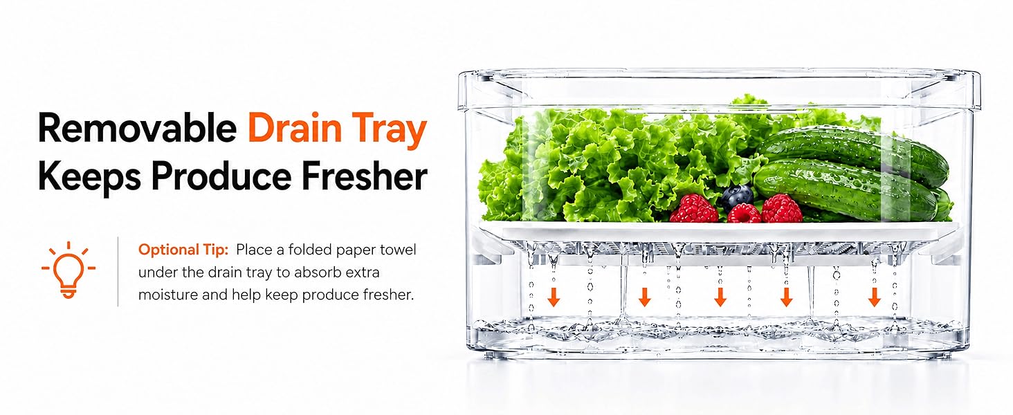 8 Pack Refrigerator Organizers, Clear Pull-out Drawer Container and Organizer Bins with Lids, Stackable Storage Containers for Fruits, Vegetable (Set of 8 (Include Pull Out Drawer)) detail 4