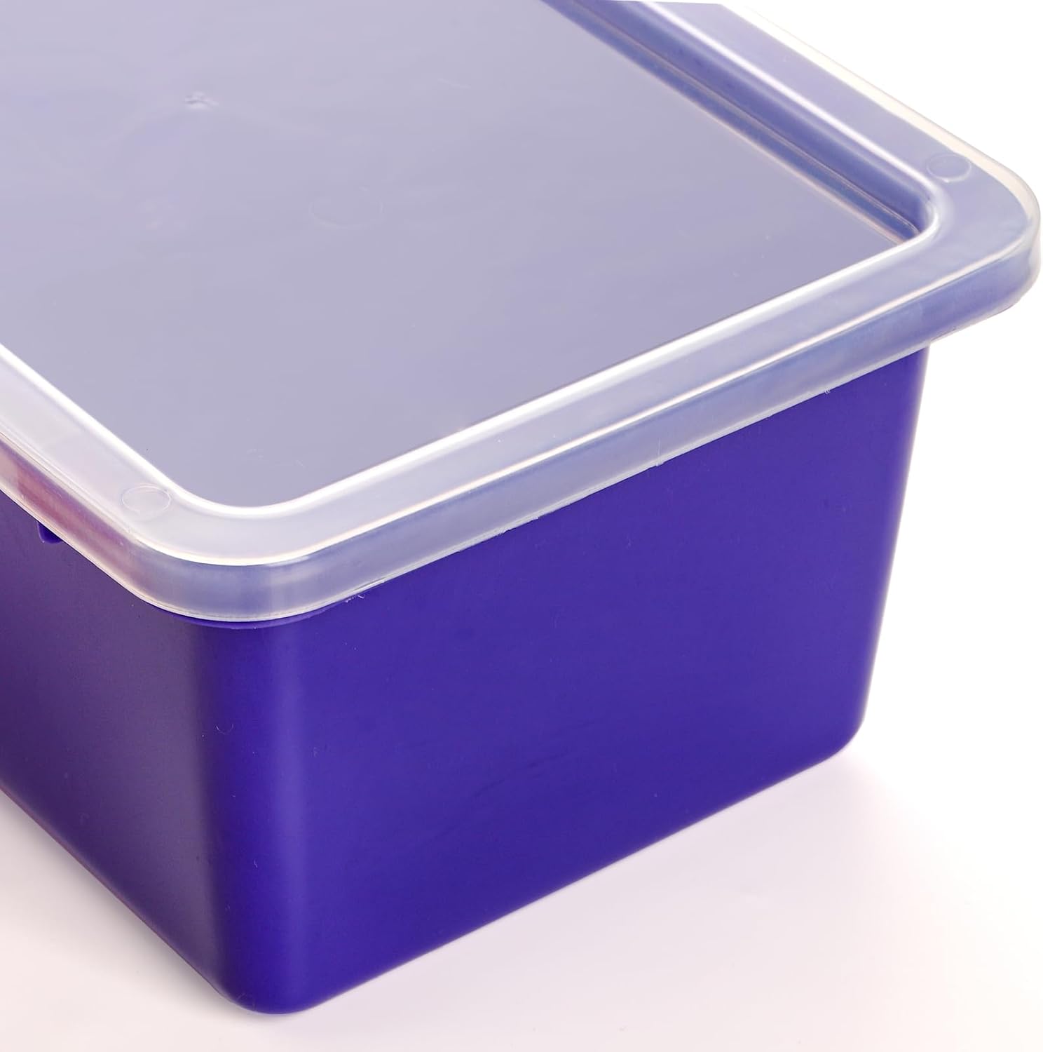 Nicunom 6 Pack Small Cubby Bins Storage Bins with Lids, 5 Qt Plastic Storage Bins Colorful Toy Storage Containers, Stackable Organizer Cubbies for Classroom Home detail 15
