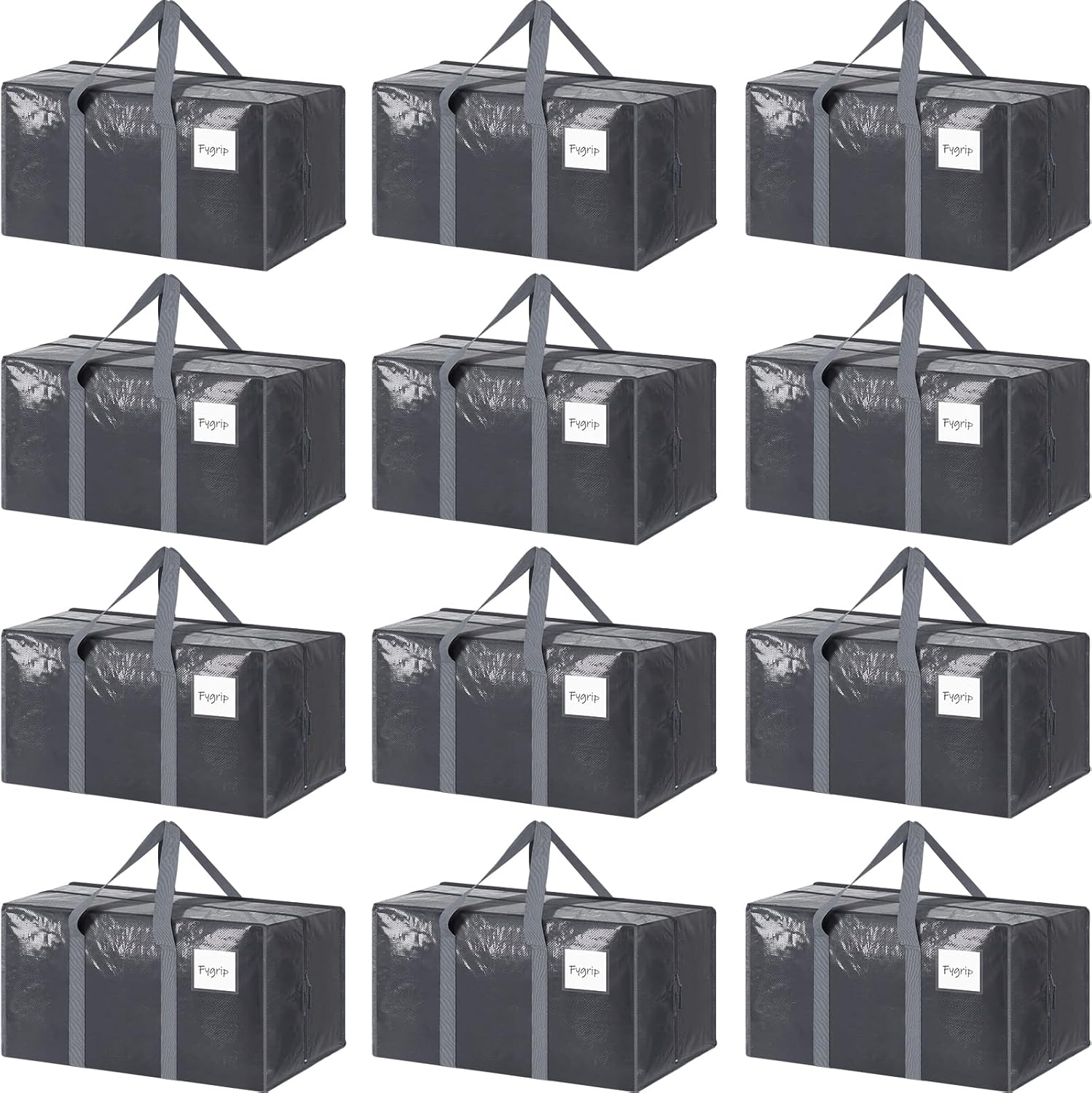 6 Pack Extra Heavy Duty Large Moving Bags with Strong Zipper & Comfortable Handles, Sturdy & Durable Clothes Storage Bags Totes Bins, Blue Packing Moving Boxes for College Supplies, Dark Blue detail 8