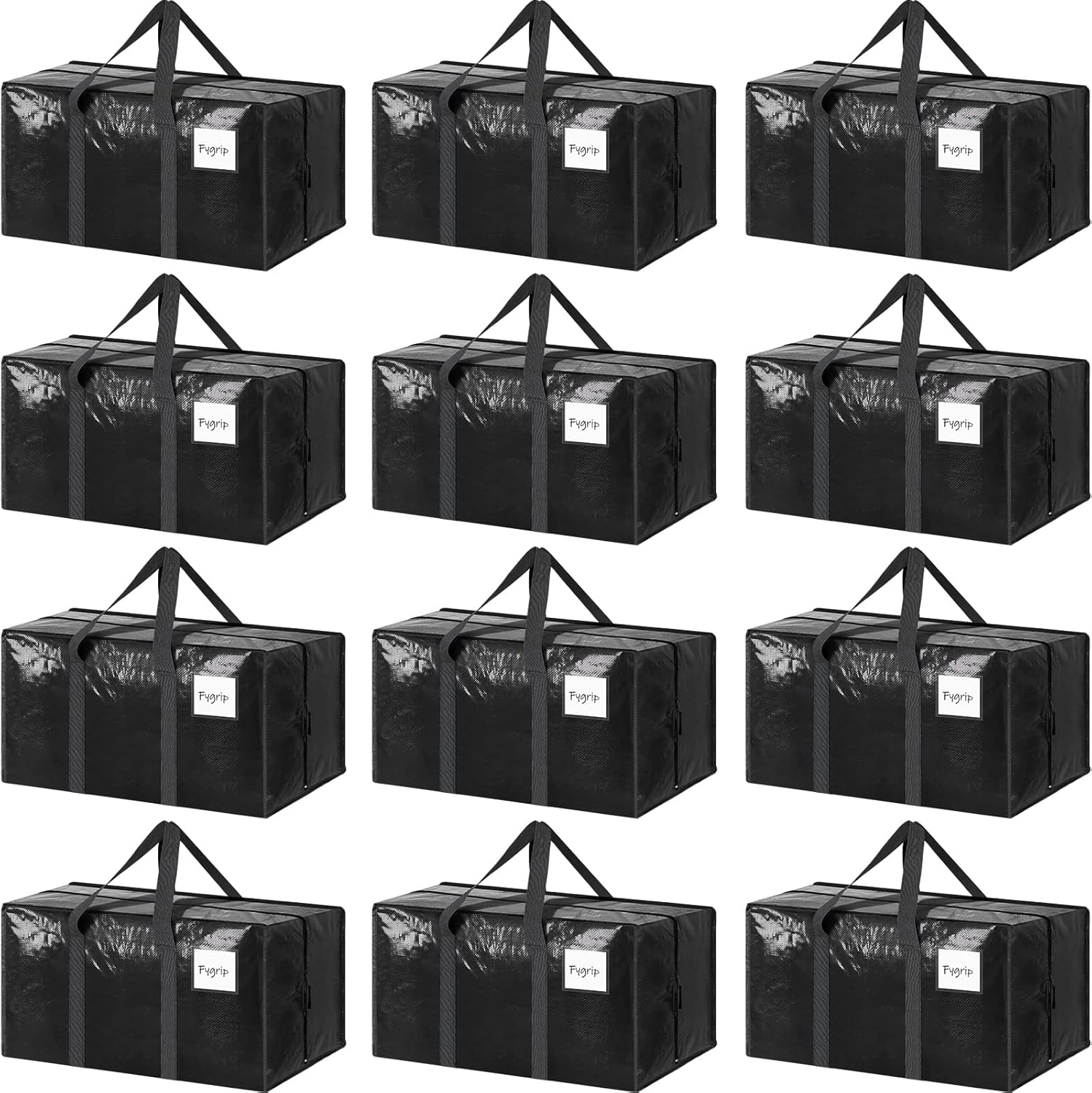 6 Pack Extra Heavy Duty Large Moving Bags with Strong Zipper & Comfortable Handles, Sturdy & Durable Clothes Storage Bags Totes Bins, Blue Packing Moving Boxes for College Supplies, Dark Blue detail 12