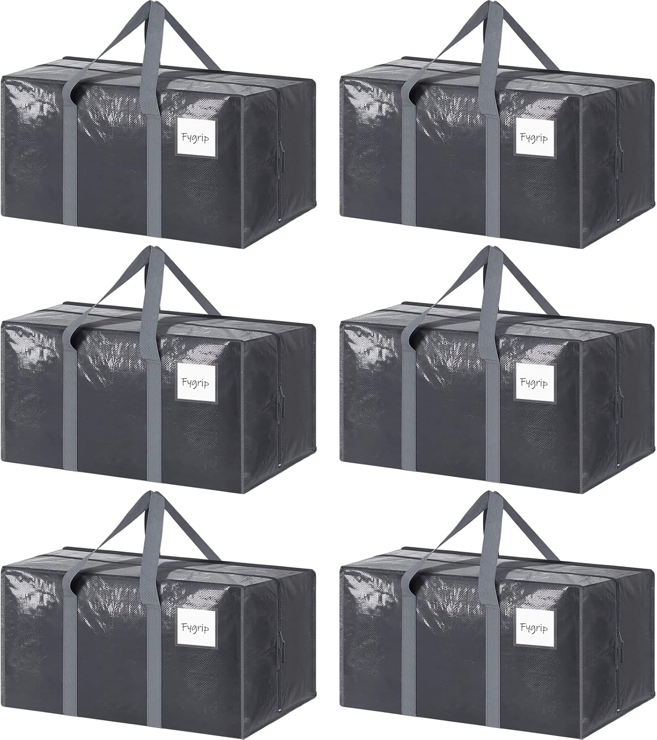 6 Pack Extra Heavy Duty Large Moving Bags with Strong Zipper & Comfortable Handles, Sturdy & Durable Clothes Storage Bags Totes Bins, Blue Packing Moving Boxes for College Supplies, Dark Blue detail 14