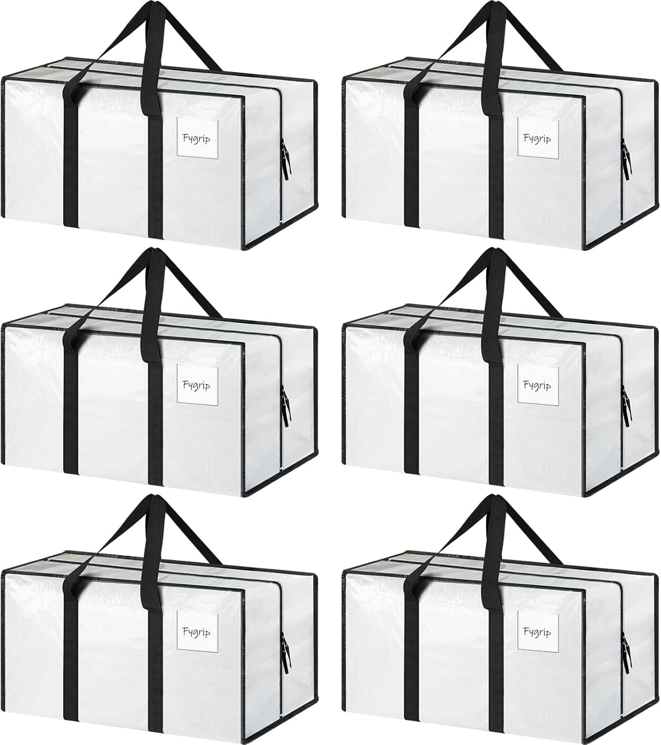 6 Pack Extra Heavy Duty Large Moving Bags with Strong Zipper & Comfortable Handles, Sturdy & Durable Clothes Storage Bags Totes Bins, Blue Packing Moving Boxes for College Supplies, Dark Blue detail 15