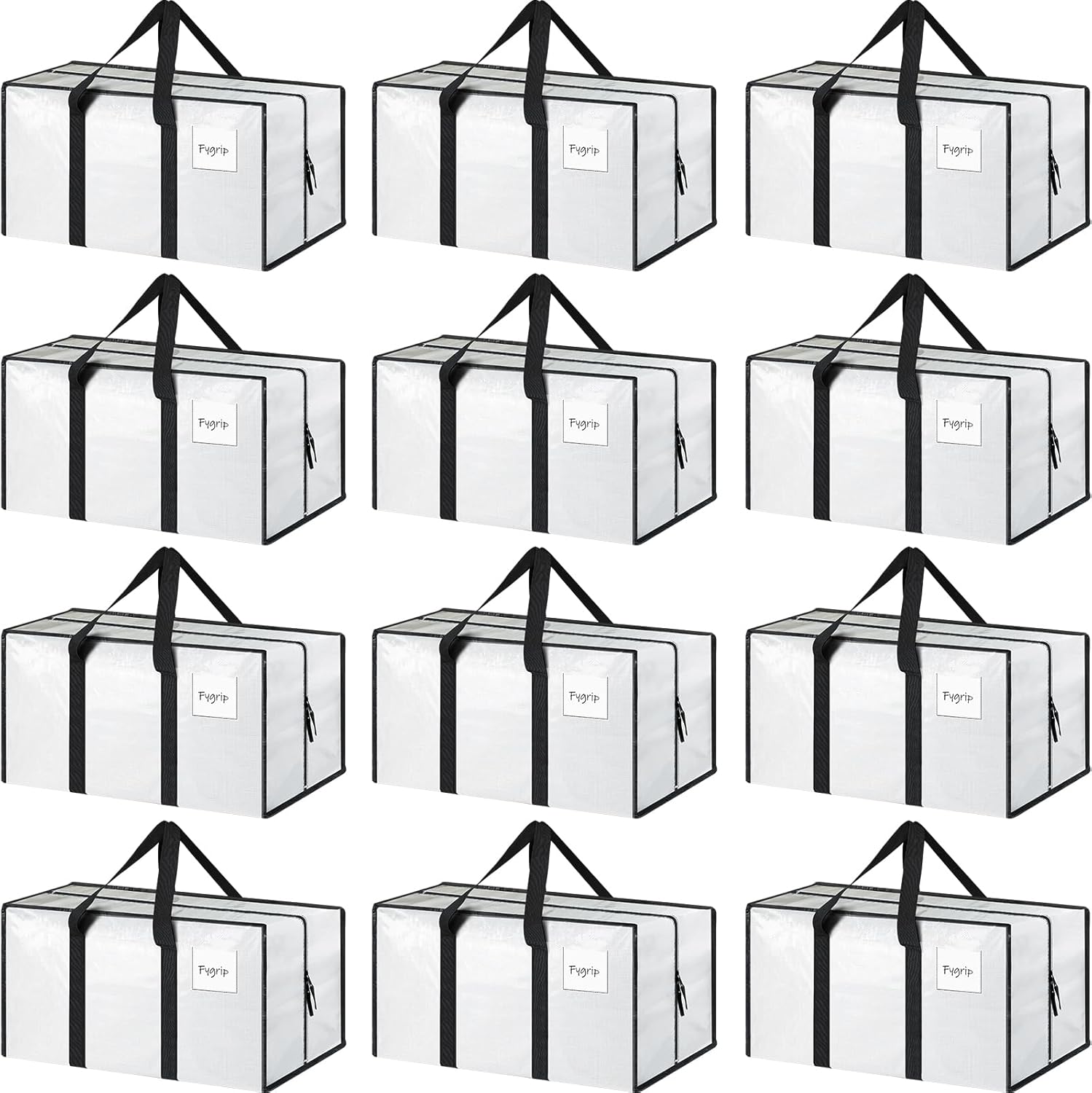 6 Pack Extra Heavy Duty Large Moving Bags with Strong Zipper & Comfortable Handles, Sturdy & Durable Clothes Storage Bags Totes Bins, Blue Packing Moving Boxes for College Supplies, Dark Blue detail 16