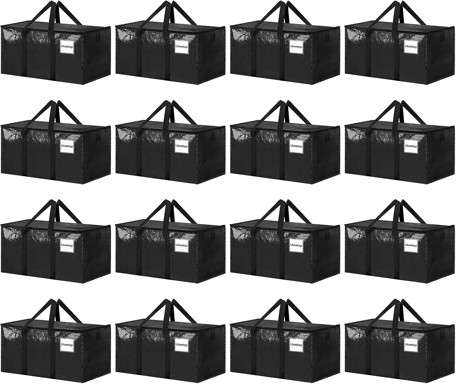 8 Pack Extra Large Heavy Duty Moving Bags, Clear Storage Bins with Lids, Reinforced Handles & Heavy-Duty Zippers Moving Boxes Storage Bags Totes for Clothes Packing, Dorms, College Supplies, Clear detail 7