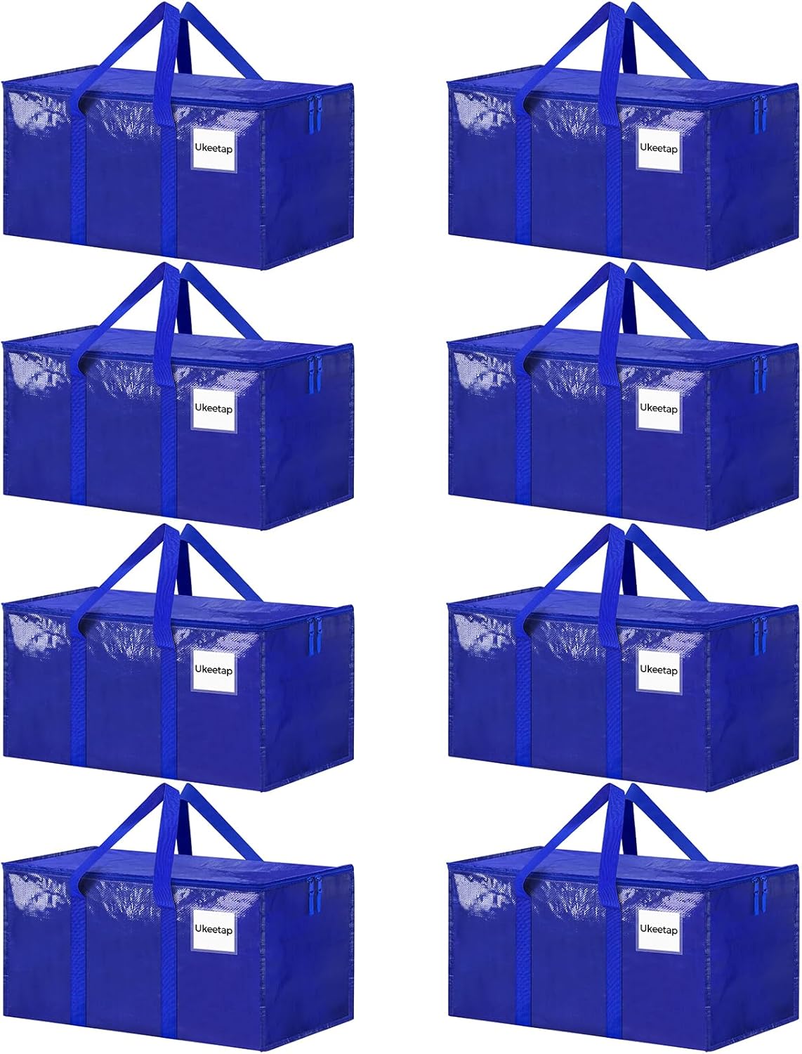 8 Pack Extra Large Heavy Duty Moving Bags, Clear Storage Bins with Lids, Reinforced Handles & Heavy-Duty Zippers Moving Boxes Storage Bags Totes for Clothes Packing, Dorms, College Supplies, Clear detail 9