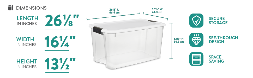 Sterilite 4-Pack Ultra Latching Box - Heavy-Duty Clear Plastic 70 Quart Storage Bins with Latching Lids, Stackable Containers for Closet, Garage, Attic, Basement, Bedroom and Office Organization detail 6