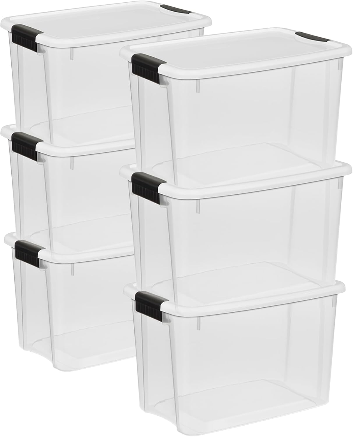 Sterilite 4-Pack Ultra Latching Box - Heavy-Duty Clear Plastic 70 Quart Storage Bins with Latching Lids, Stackable Containers for Closet, Garage, Attic, Basement, Bedroom and Office Organization detail 17