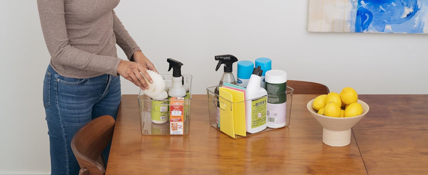 ClearSpace Clear Plastic Storage Bins - Pantry Organizers & Storage Containers, Cabinet Organizer - Home Organization Must Haves for Kitchen, Laundry Room, Office, Closet, Garage & Freezer detail 4