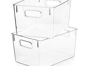 ClearSpace Clear Plastic Storage Bins - Pantry Organizers & Storage Containers, Cabinet Organizer - Home Organization Must Haves for Kitchen, Laundry Room, Office, Closet, Garage & Freezer detail 7