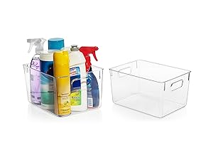 ClearSpace Clear Plastic Storage Bins - Pantry Organizers & Storage Containers, Cabinet Organizer - Home Organization Must Haves for Kitchen, Laundry Room, Office, Closet, Garage & Freezer detail 8