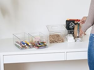ClearSpace Clear Plastic Storage Bins - Pantry Organizers & Storage Containers, Cabinet Organizer - Home Organization Must Haves for Kitchen, Laundry Room, Office, Closet, Garage & Freezer detail 10