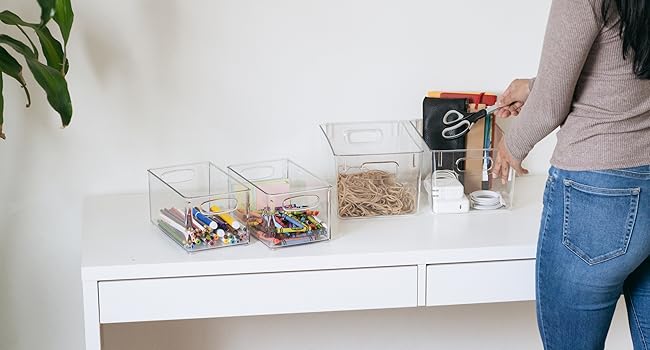 ClearSpace Clear Plastic Storage Bins - Pantry Organizers & Storage Containers, Cabinet Organizer - Home Organization Must Haves for Kitchen, Laundry Room, Office, Closet, Garage & Freezer detail 11
