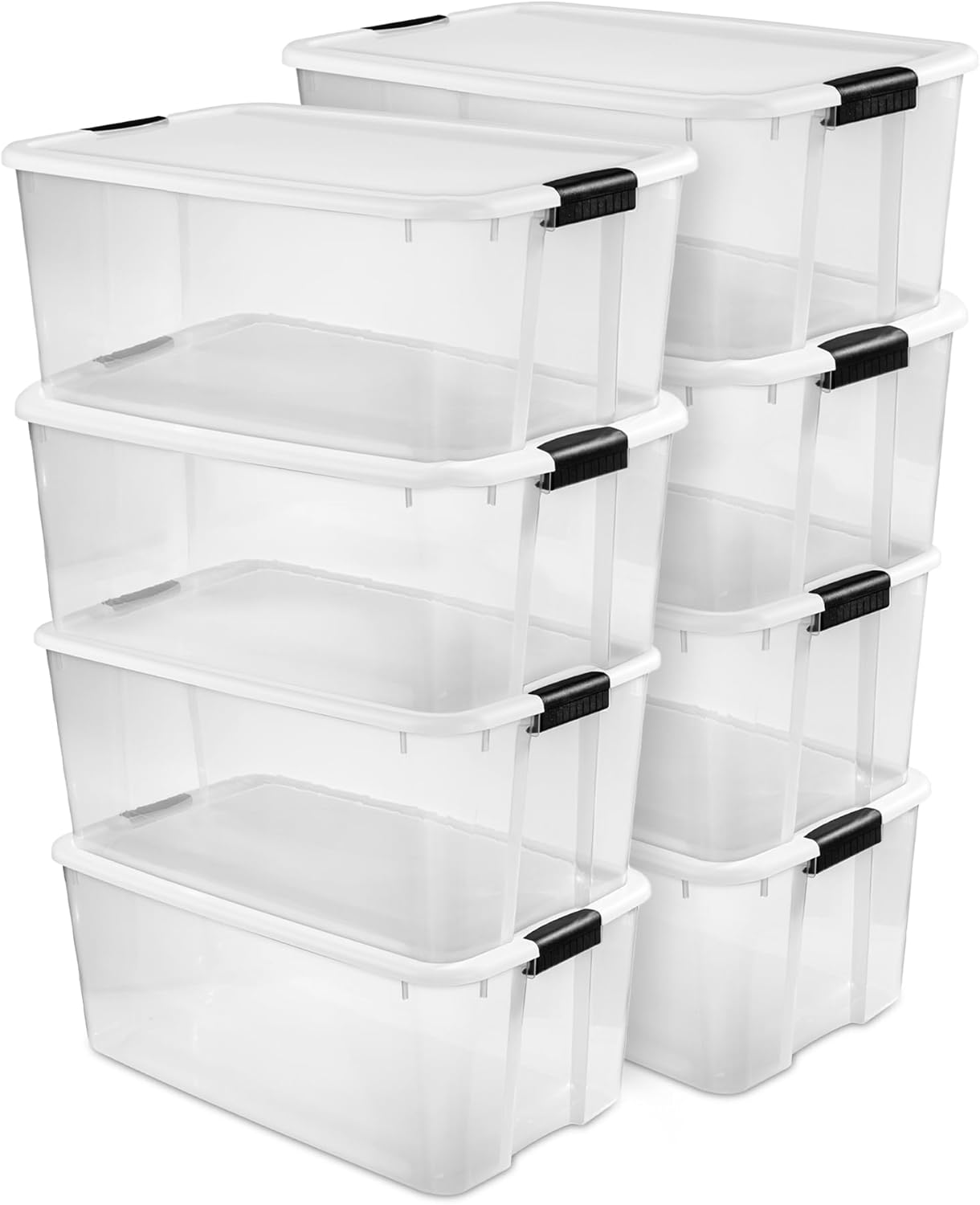 Sterilite 6-Pack Ultra Latching Box, Storage Bins with Lids, Clear Plastic, 18 Qt - Large Heavy-Duty Organizing Bin Containers for Home, Closet, Kitchen, Pantry, Bathroom, and Office detail 12