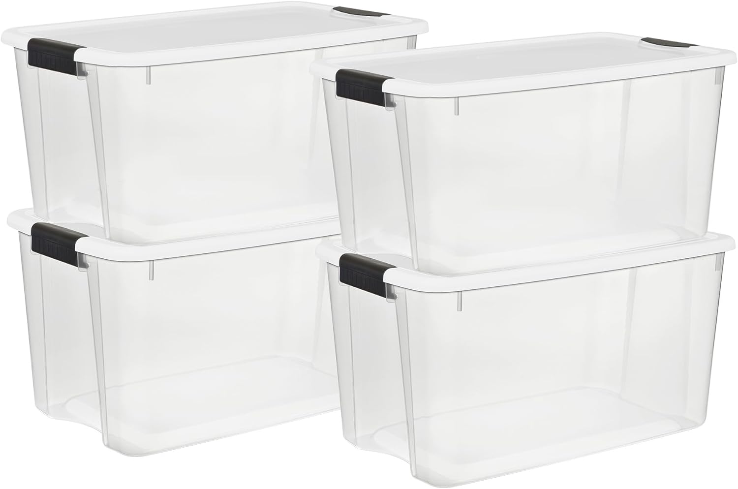 Sterilite 6-Pack Ultra Latching Box, Storage Bins with Lids, Clear Plastic, 18 Qt - Large Heavy-Duty Organizing Bin Containers for Home, Closet, Kitchen, Pantry, Bathroom, and Office detail 13