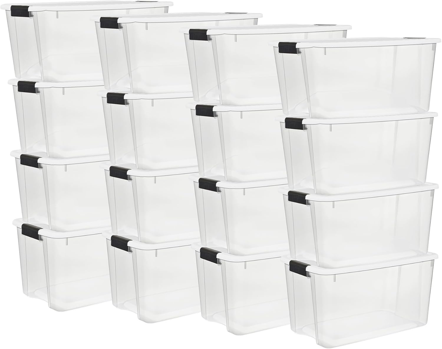 Sterilite 6-Pack Ultra Latching Box, Storage Bins with Lids, Clear Plastic, 18 Qt - Large Heavy-Duty Organizing Bin Containers for Home, Closet, Kitchen, Pantry, Bathroom, and Office detail 15