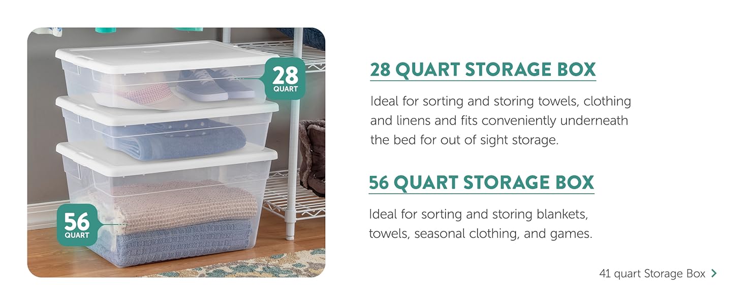 Sterilite 12-Pack 6 Quart Storage Boxes, Stackable Clear Plastic Bins with Snap-On Lids - Heavy-Duty Organizing Containers for Closet, Bathroom, and Office detail 7