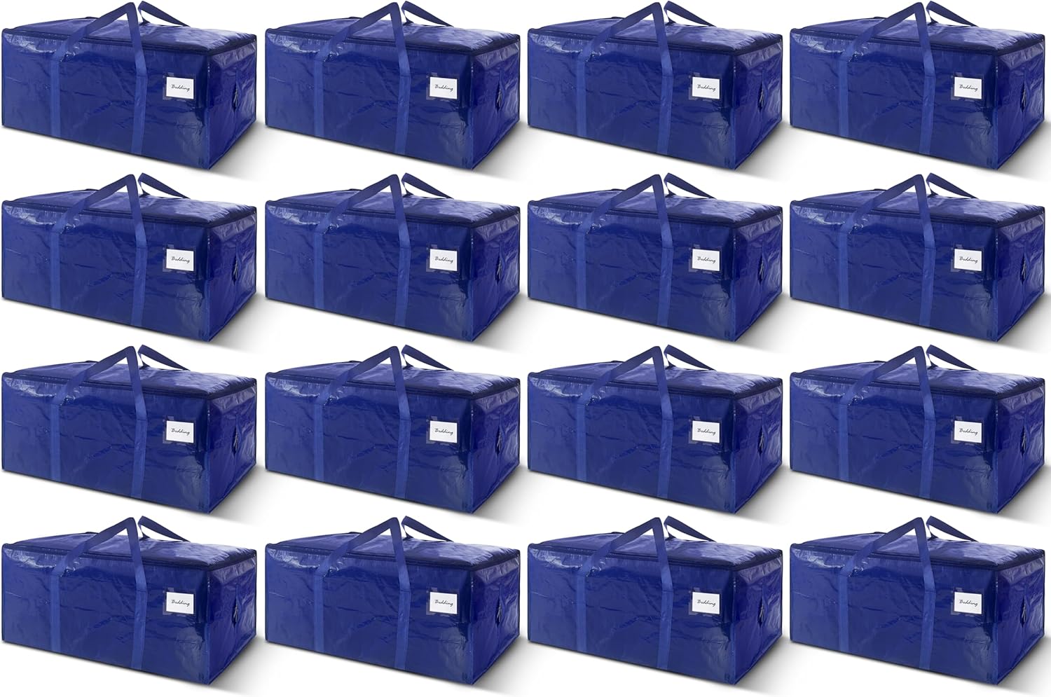 8 Pack Extra Heavy Duty Large Moving Bags with Strong Zipper & Carrying Handles, Sturdy Clothes Storage Bags Totes Bins, Packing Bag Move Boxes College Moving Supplies, Dark Blue - 24 gal detail 11