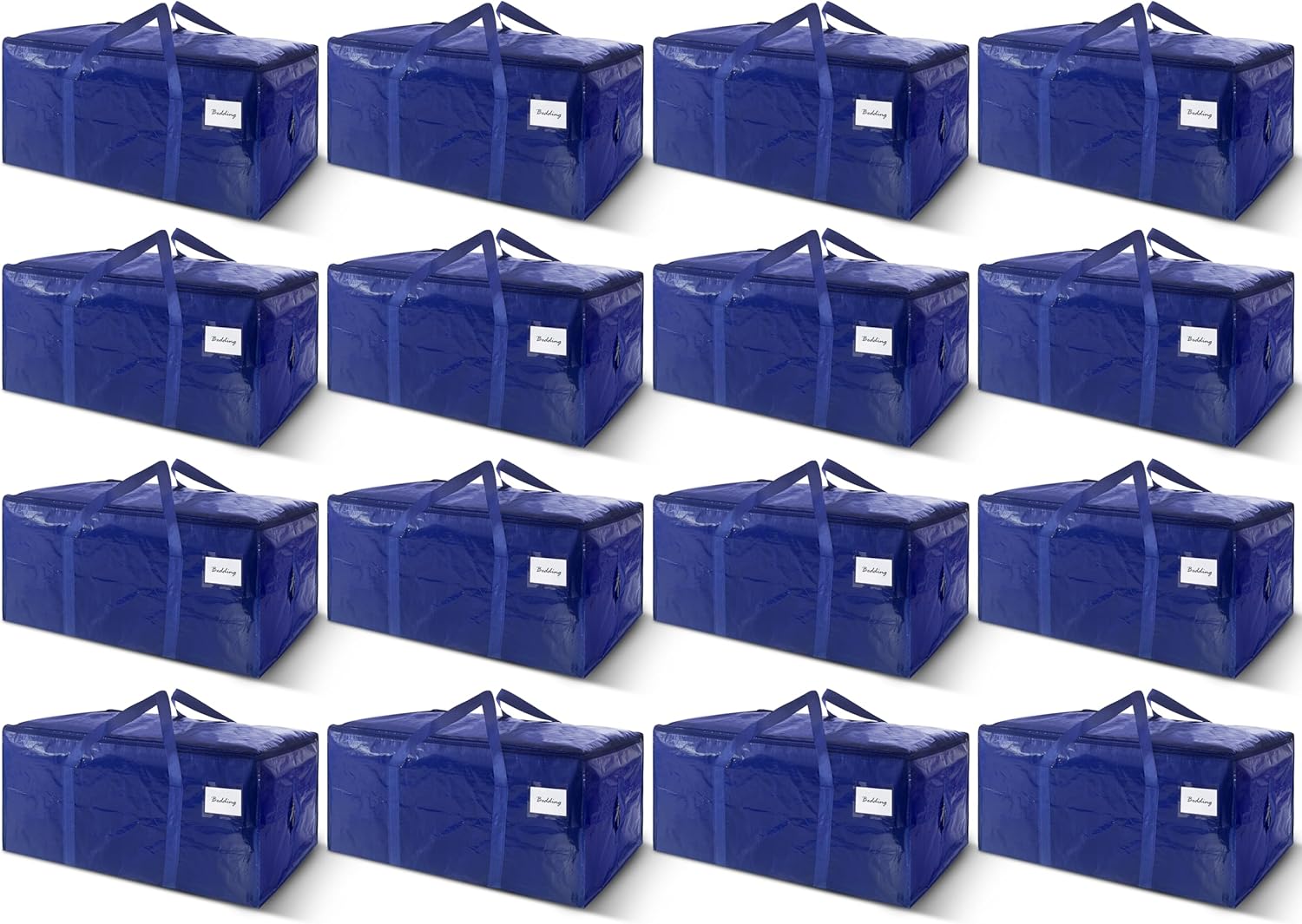 8 Pack Extra Heavy Duty Large Moving Bags with Strong Zipper & Carrying Handles, Sturdy Clothes Storage Bags Totes Bins, Packing Bag Move Boxes College Moving Supplies, Dark Blue - 24 gal detail 15