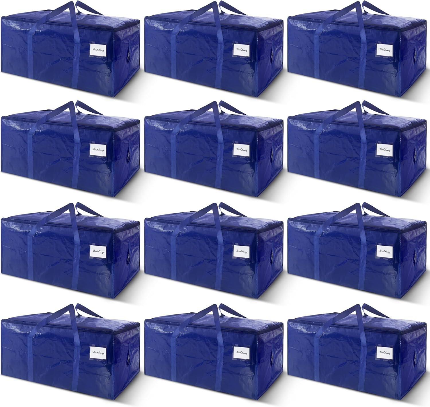 8 Pack Extra Heavy Duty Large Moving Bags with Strong Zipper & Carrying Handles, Sturdy Clothes Storage Bags Totes Bins, Packing Bag Move Boxes College Moving Supplies, Dark Blue - 24 gal detail 18